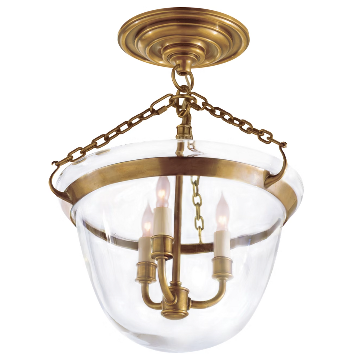 Country Semi-Flush Bell Jar Lantern