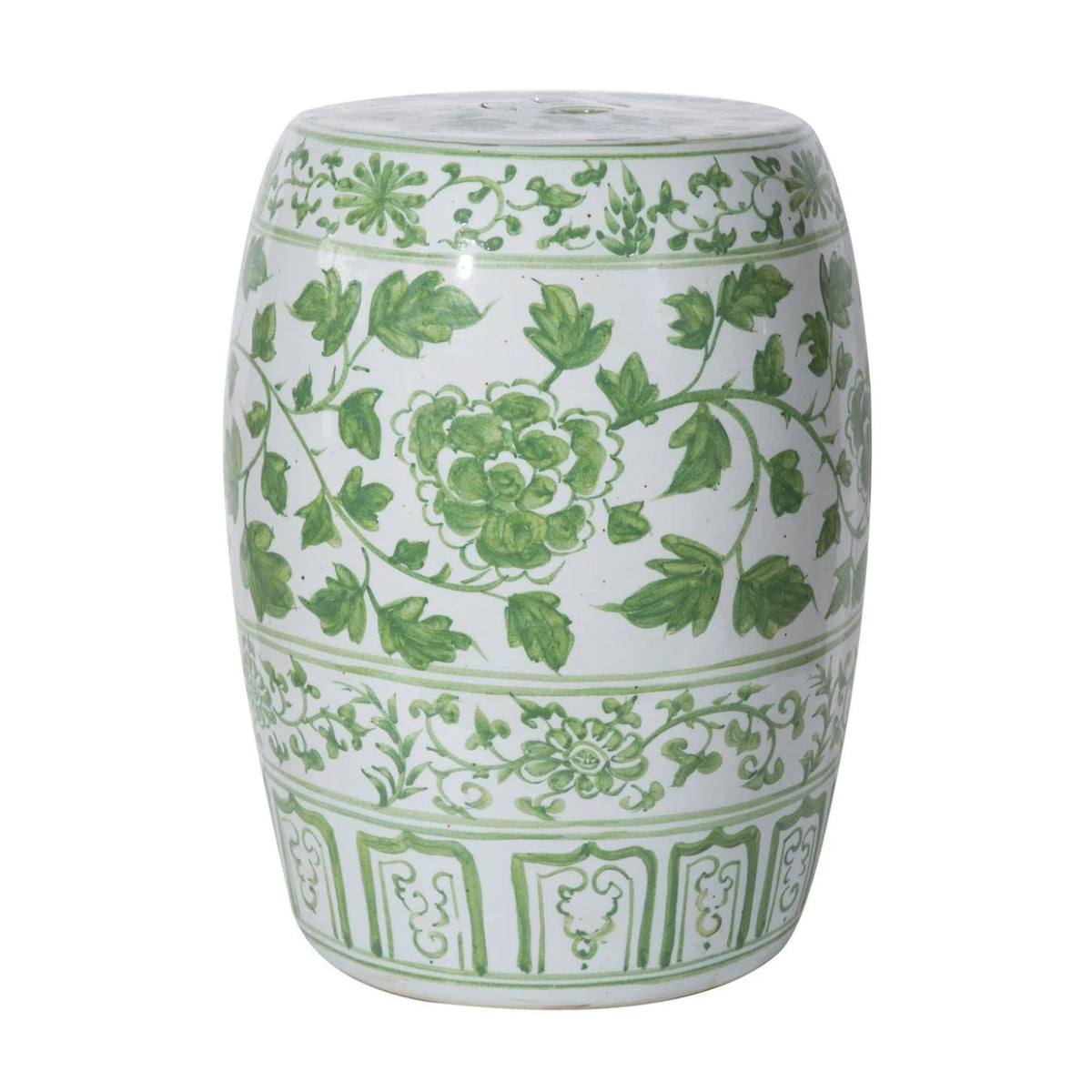 Green Floral Garden Stool