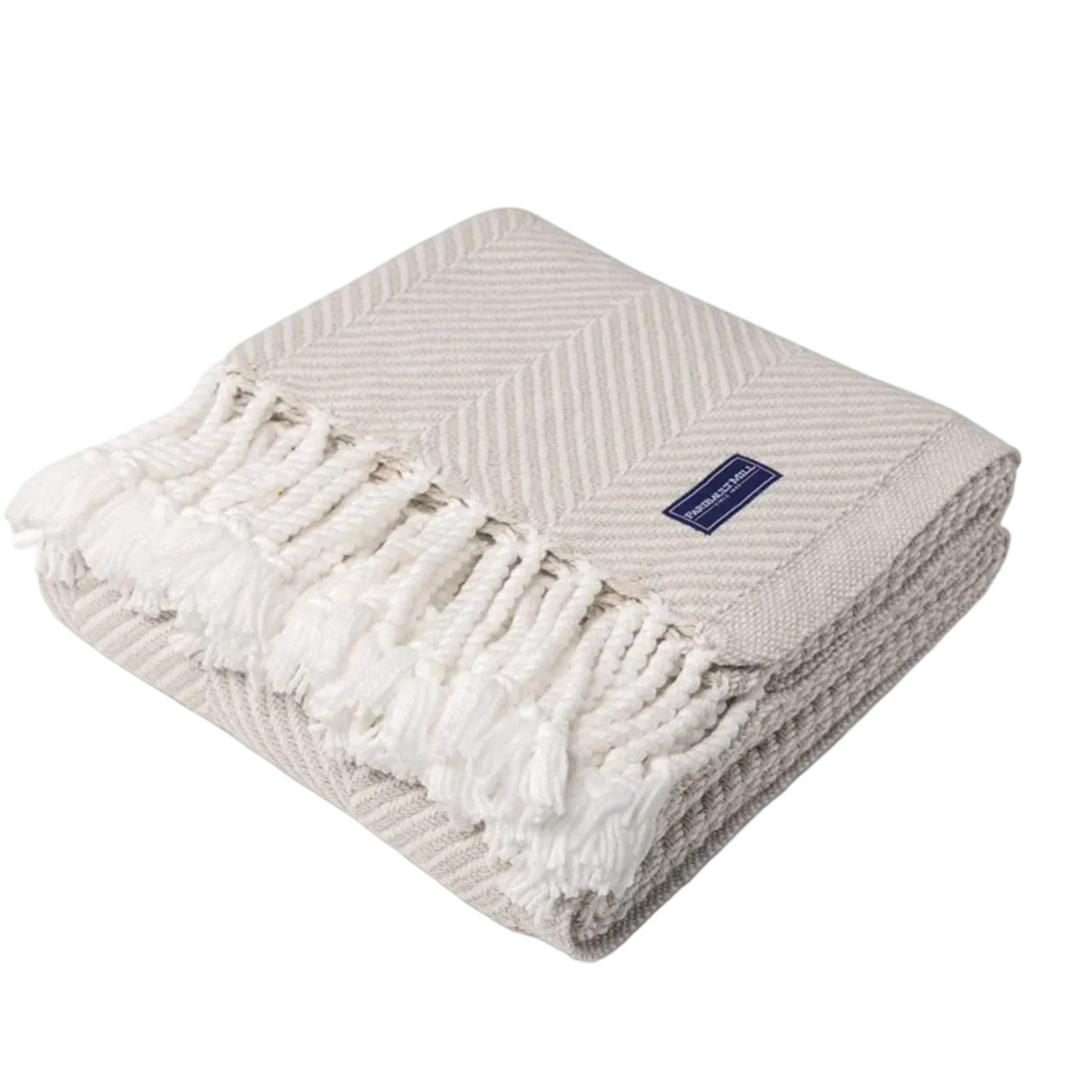 Oyster Herringbone Throw
