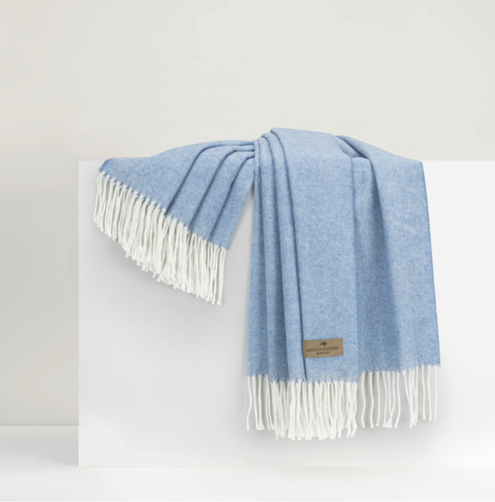 Brice Interiors denim throw blanket
